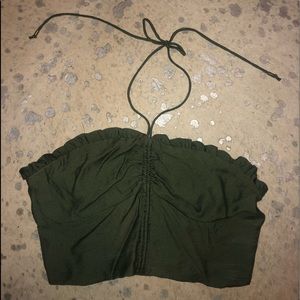 Anthropologie halter tie crop top